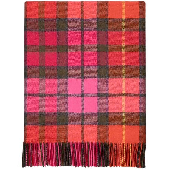 Buchanan Rose Tartan Lambswool Rug | Scottish Blanket