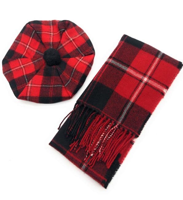 Pure Lambswool Cunningham Tartan Tam & Scarf Set - Made in Scotland