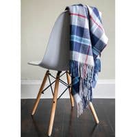 Douglas Navy Tartan Lambswool Rug | Scottish Blanket