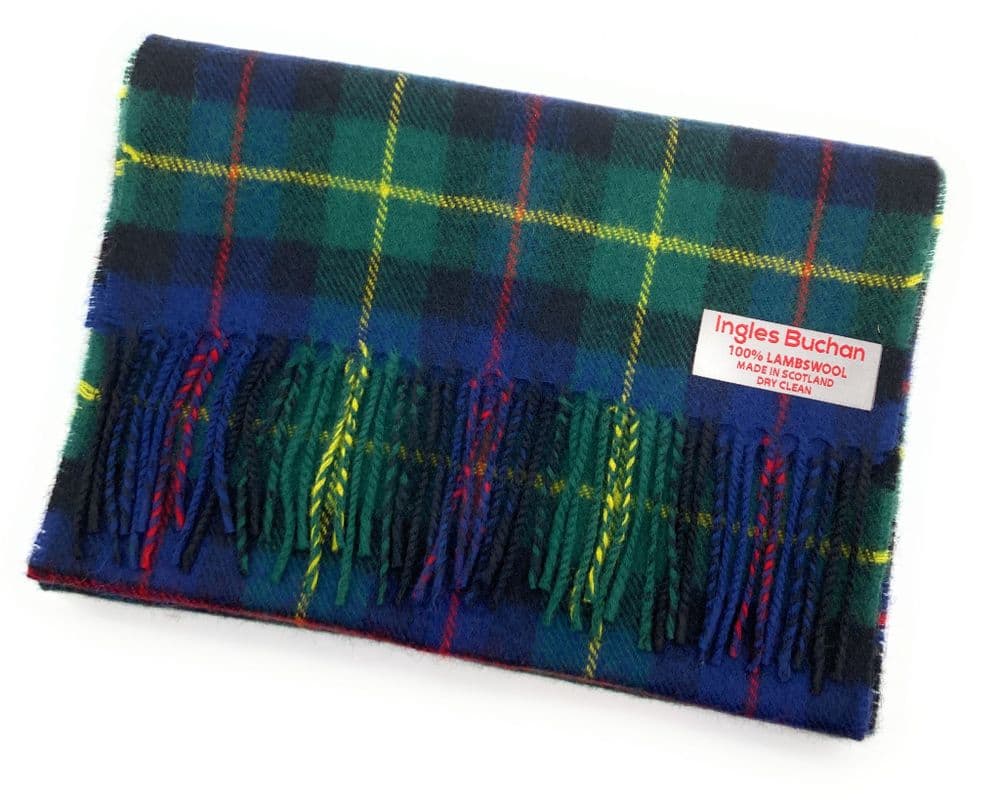 Pure Lambswool Farquharson Modern Tartan Scarf Made in Scotland