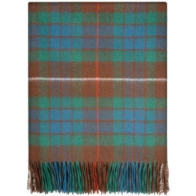 Pure Lambswool Fraser Hunting Tartan Rug/Blanket - Made in Scotland
