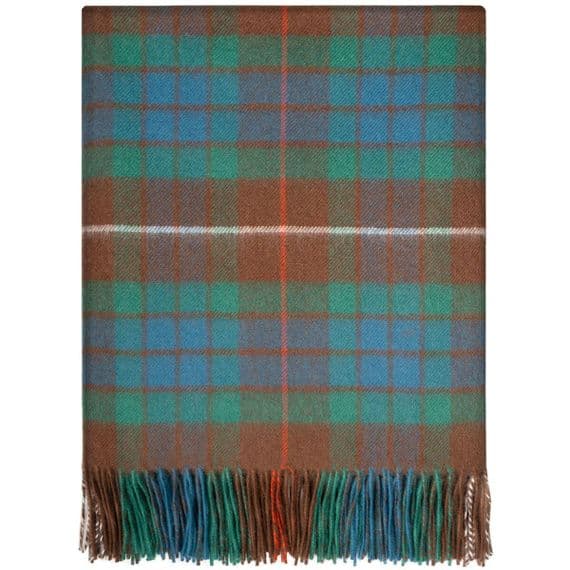 Pure Lambswool Fraser Hunting Tartan Rug/Blanket - Made in Scotland