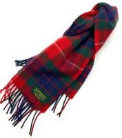Fraser Red Pure Lambswool Scottish Tartan Scarf