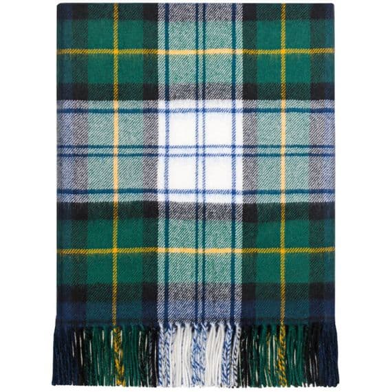 Gordon Dress Modern Tartan Lambswool Rug | Scottish Blanket