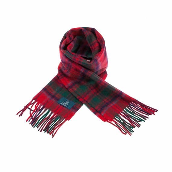Pure Lambswool Grant Tartan Clan Scarf | Highland Tweed