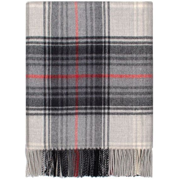 Graphite Tartan Lambswool Rug | Scottish Blanket