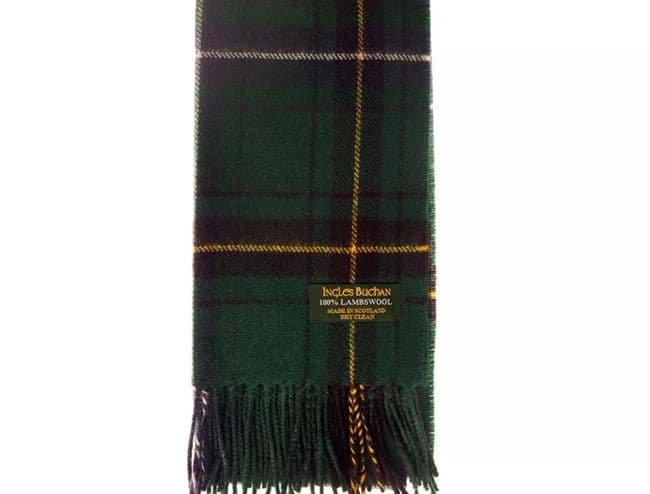 Pure Lambswool Henderson Tartan Scarf By Ingles Buchan of Scotland