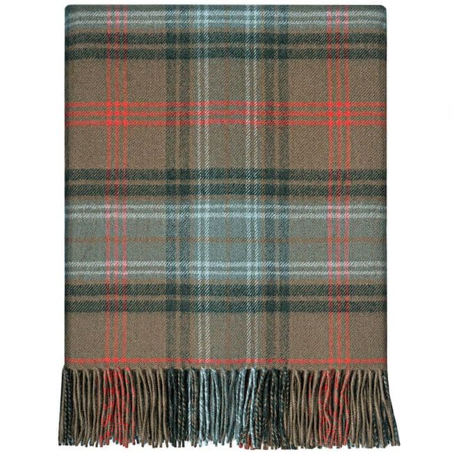 Pure Lambswool Lochcarron Hunting Weathered Tartan Rug/Blanket - Made in Scotland
