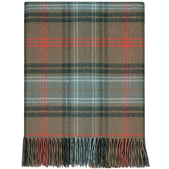 Lochcarron Hunting Weathered Tartan Rug | Lambswool Blanket