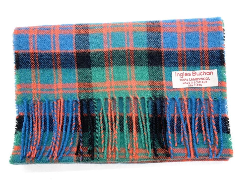 Pure Lambswool MacDonald Ancient Tartan Scarf By Ingles Buchan of Scotland