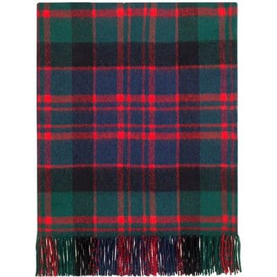 Pure Lambswool MacDonald Clan Modern Tartan Rug/Blanket - Made in Scotland
