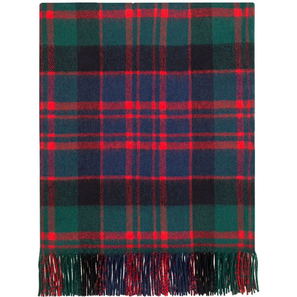 Pure Lambswool MacDonald Clan Modern Tartan Rug/Blanket - Made in Scotland