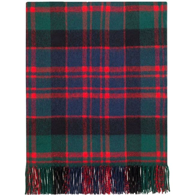 Pure Lambswool MacDonald Clan Modern Tartan Rug/Blanket - Made in Scotland