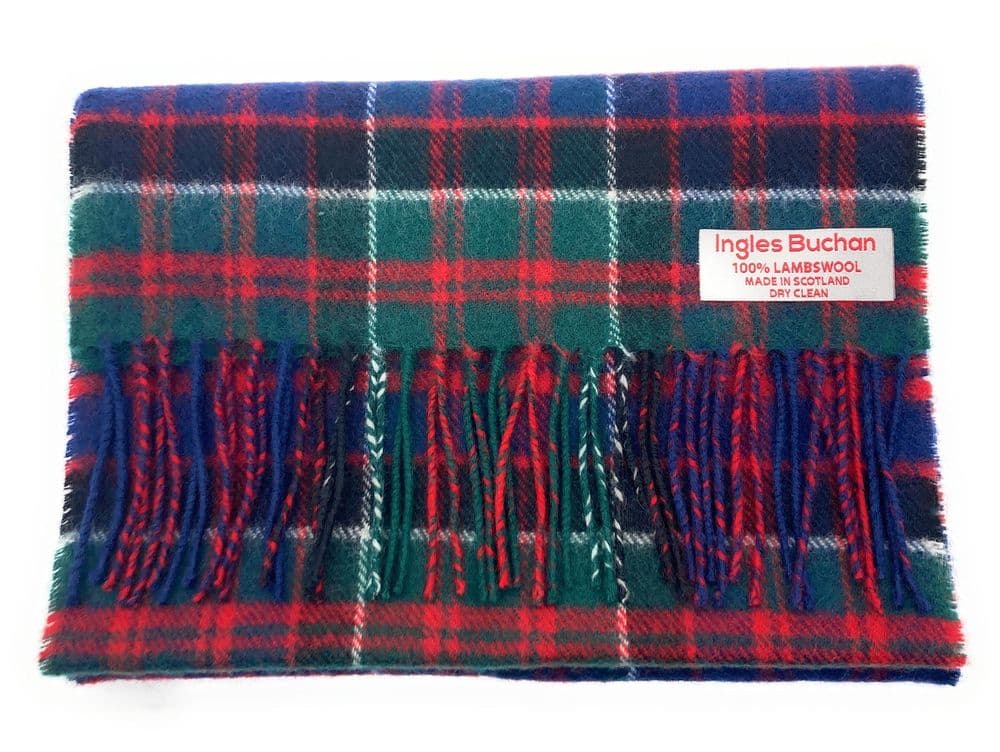 Pure Lambswool MacDonald Tartan Scarf By Ingles Buchan of Scotland