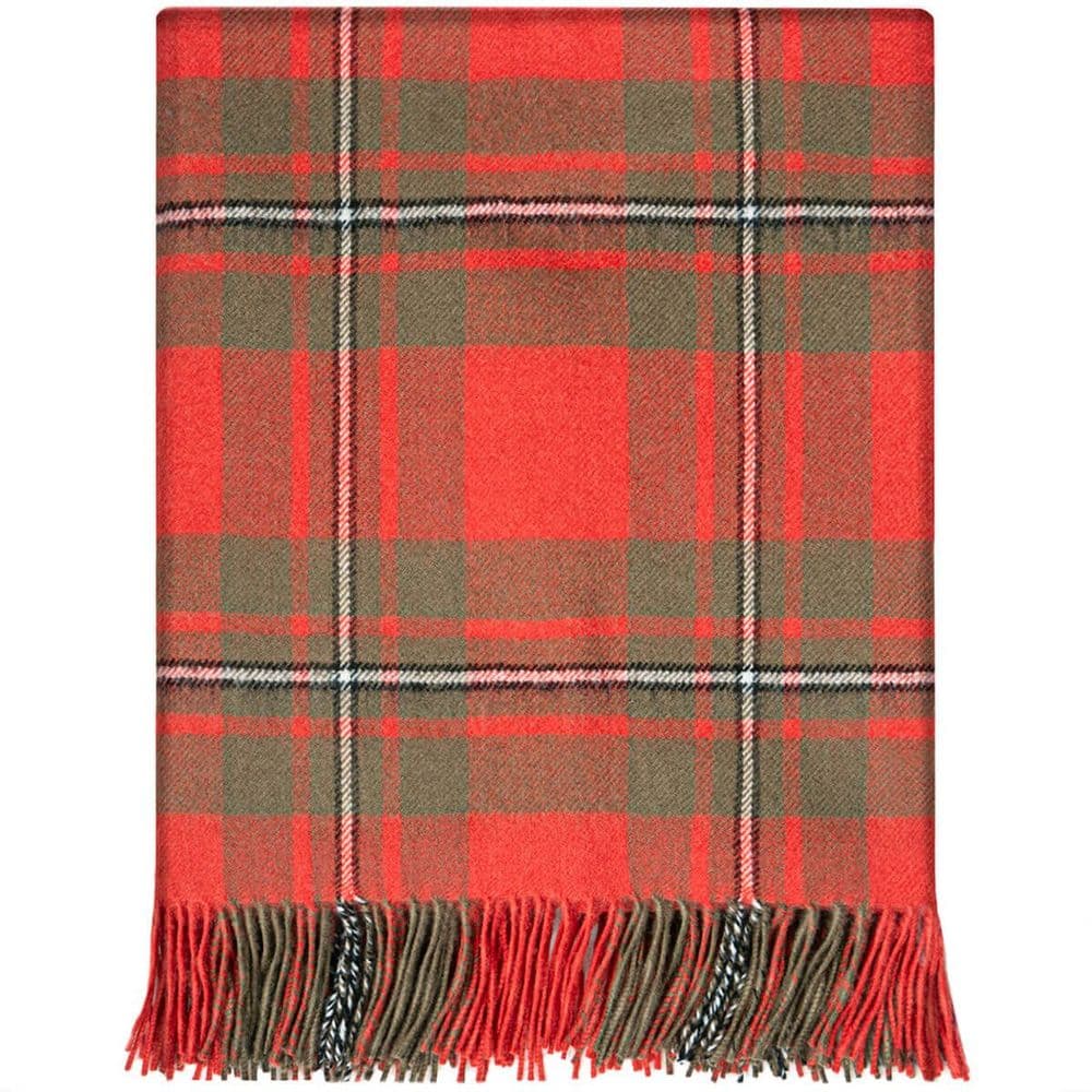 Pure Lambswool MacGregor Weathered Tartan Rug/Blanket - Made in Scotland