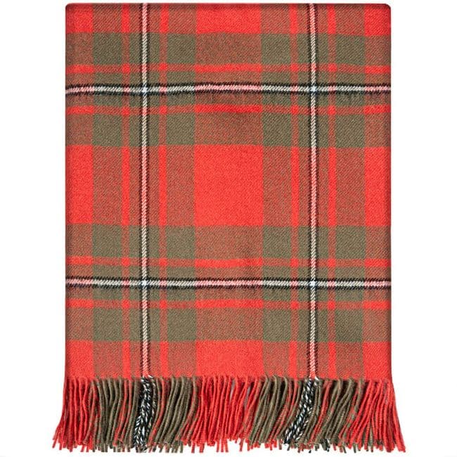 Pure Lambswool MacGregor Weathered Tartan Rug/Blanket - Made in Scotland