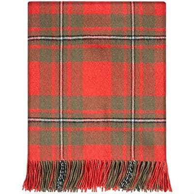 Pure Lambswool MacGregor Weathered Tartan Rug | Made in Scotland