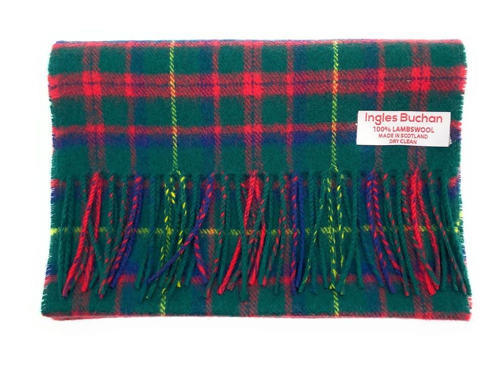 Pure Lambswool MacIntosh Hunting Modern Tartan Scarf By Ingles Buchan of Scotland