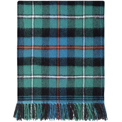 Pure Lambswool MacKenzie Ancient Tartan Rug/Blanket - Made in Scotland