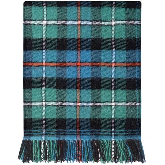 Pure Lambswool MacKenzie Ancient Tartan Rug/Blanket - Made in Scotland