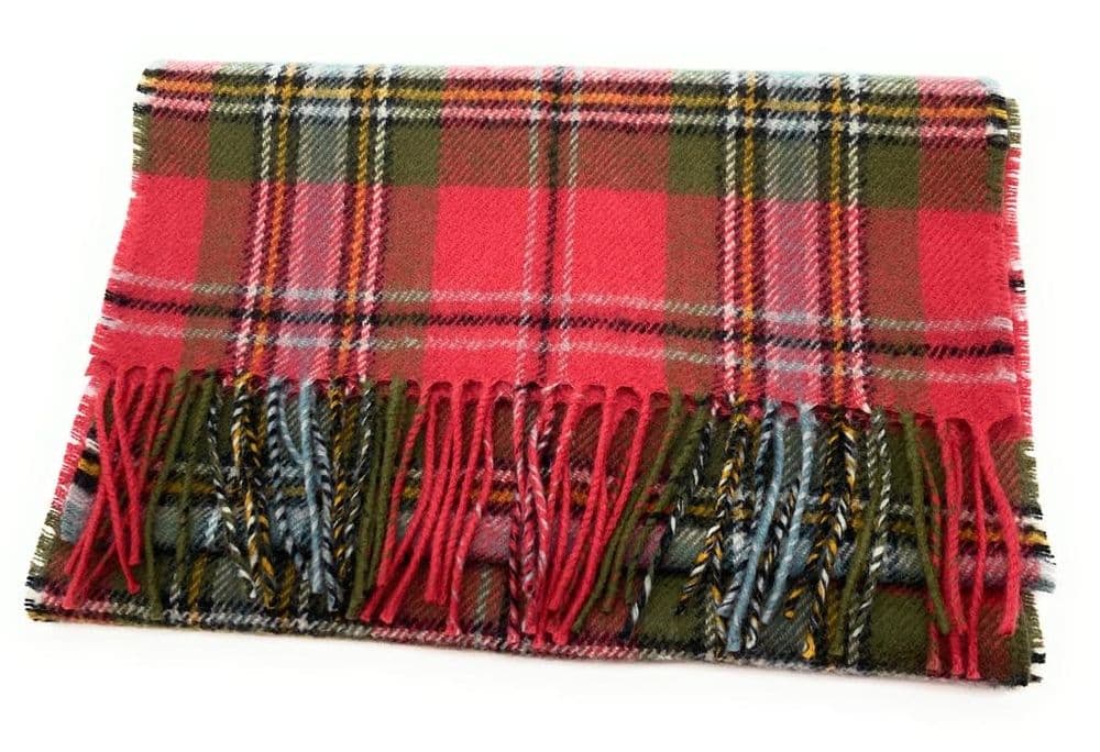 Pure Lambswool MacLean of Duart Muted Tartan Scarf - Made in Scotland