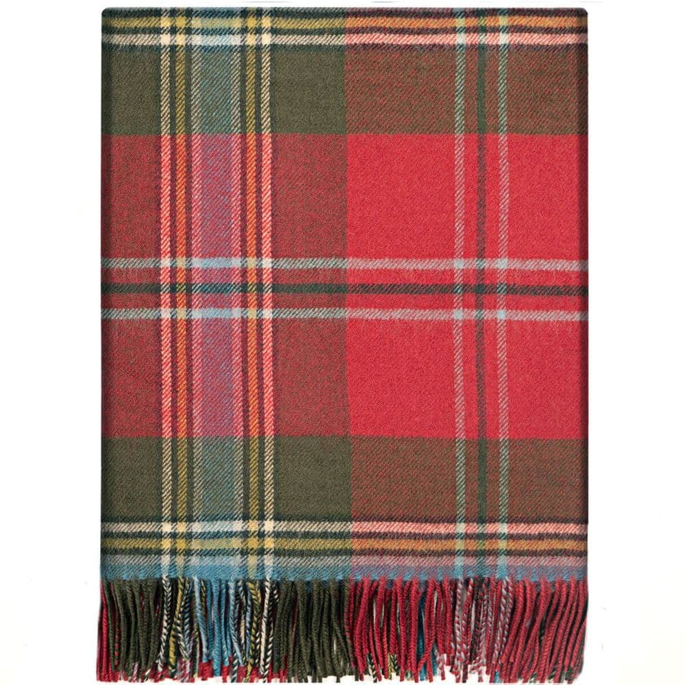 Pure Lambswool MacLean of Duart Weathered Tartan Rug/Blanket - Made in Scotland