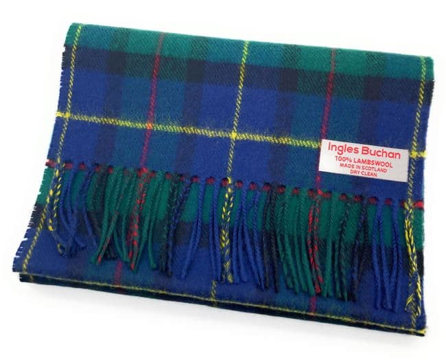 Pure Lambswool MacLeod of Harris Modern Tartan Scarf By Ingles Buchan of Scotland