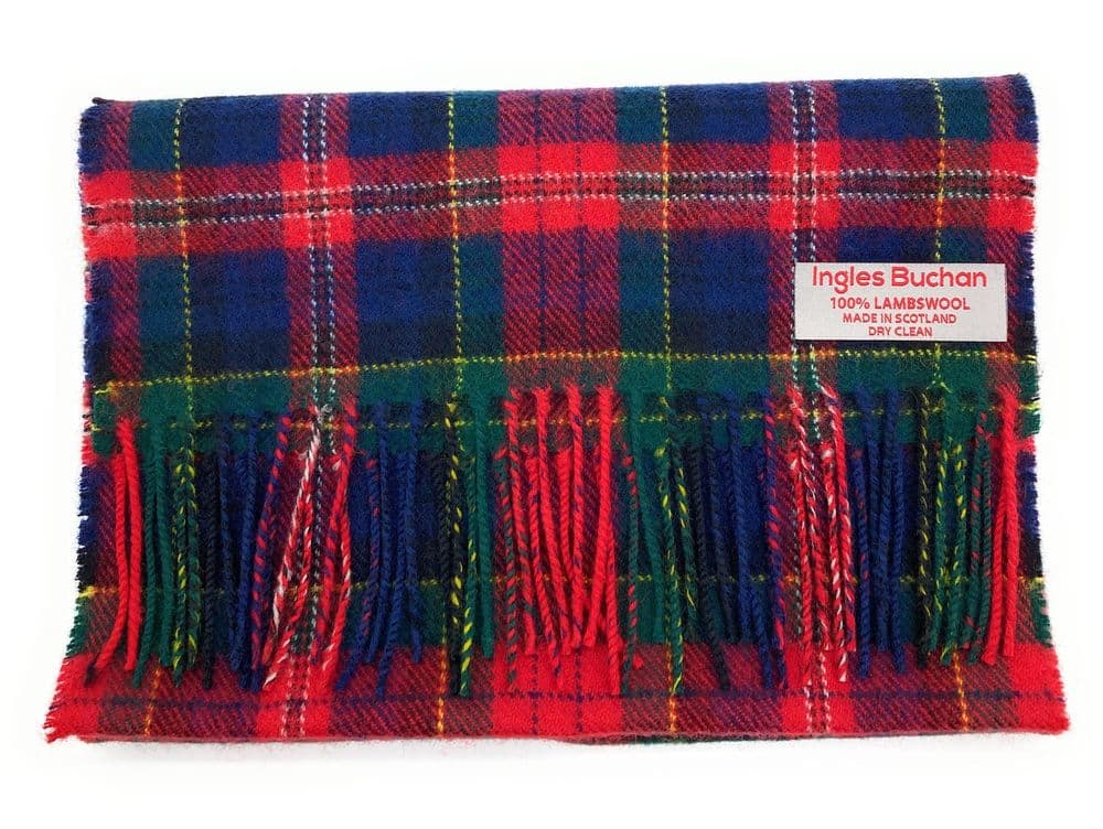 Pure Lambswool MacPherson Tartan Scarf By Ingles Buchan of Scotland