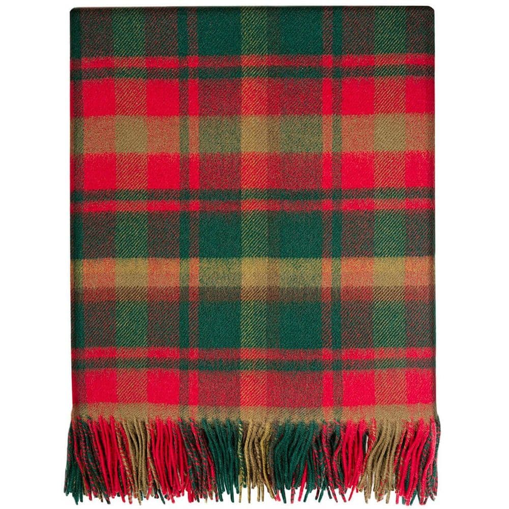 Pure Lambswool Maple Leaf Tartan Rug/Blanket - Made in Scotland