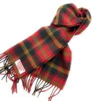 Pure Lambswool Maple Leaf Tartan Scarf | Made in Scotland