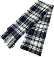 Pure Lambswool Menzies Black & White Tartan Scarf
