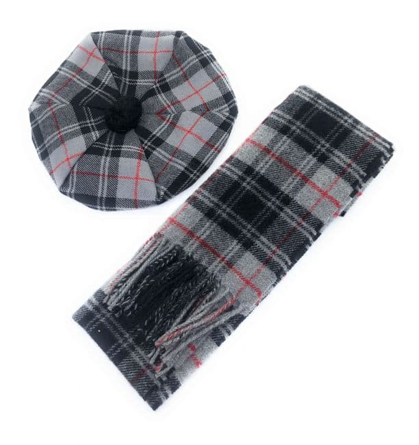 Pure Lambswool Moffat Modern Tartan Tam & Scarf Set - Made in Scotland