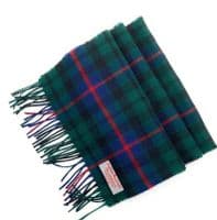 Pure Lambswool Morrison Green Tartan Scarf | Made in Scotland