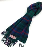 Pure Lambswool Morrison Green Tartan Scarf | Made in Scotland