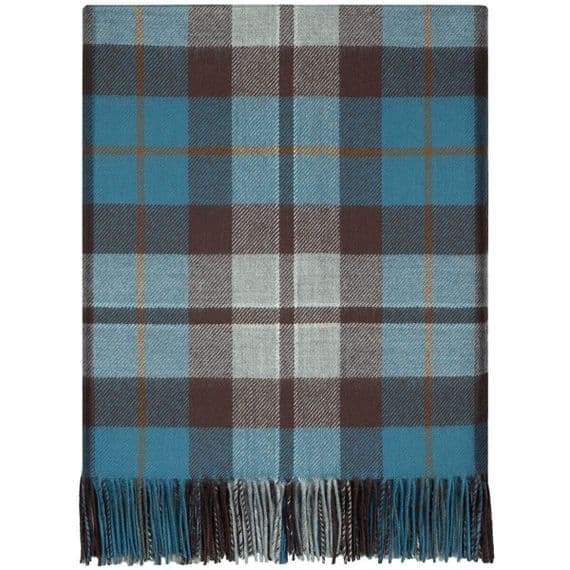 Rose Hunting Grey Tartan Lambswool Rug | Made in Scotland