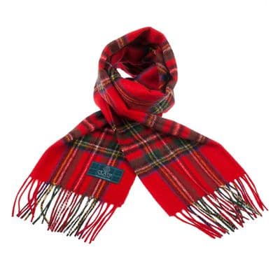 Pure Lambswool Royal Stewart Tartan Clan Scarf