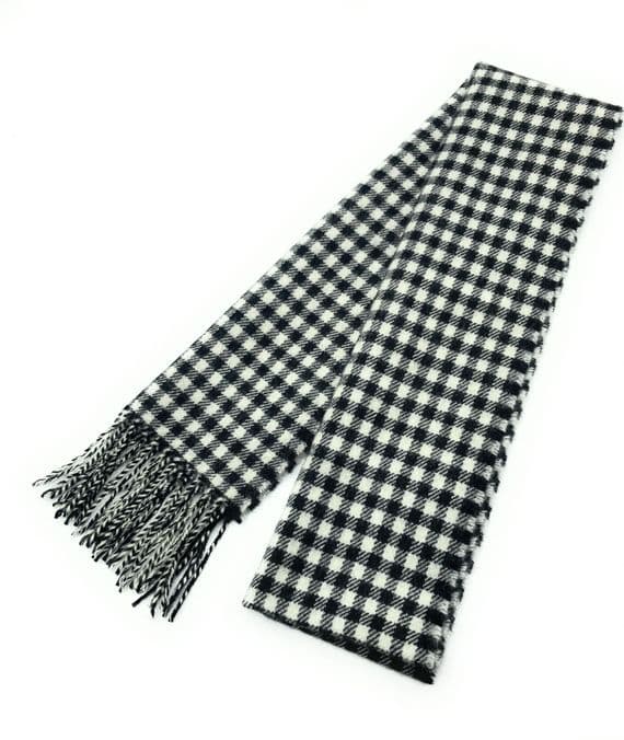 Pure Lambswool Shepherd Check Tartan Scarf