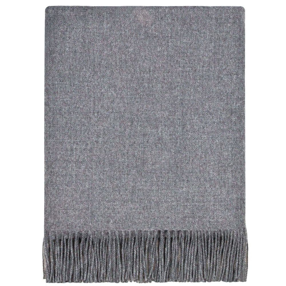 Pure Lambswool Steel Grey Coloured Rug/Blanket - Made in Scotland
