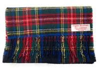 Pure Lambswool Stewart Black Tartan Scarf | Made in Scotland