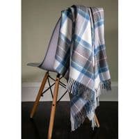Stewart Blue Dress Tartan Rug | Pure Lambswool Blanket