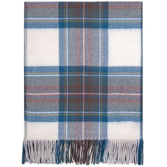 Stewart Blue Dress Tartan Rug | Pure Lambswool Blanket