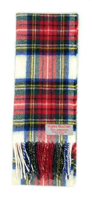 Pure Lambswool Stewart Dress Tartan Scarf By Ingles Buchan of Scotland