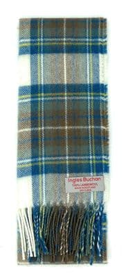 Pure Lambswool Stewart Muted Blue Tartan Scarf | Made in Scotland