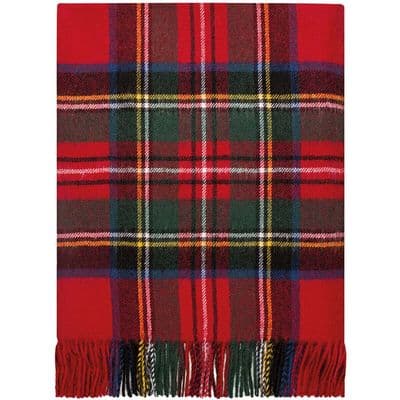 Pure Lambswool Stewart Royal Modern Tartan Rug/Blanket - Made in Scotland