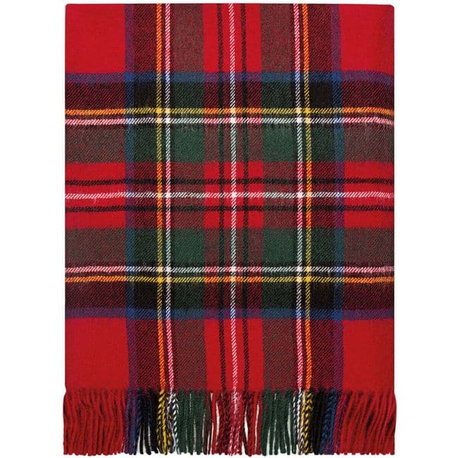 Pure Lambswool Stewart Royal Modern Tartan Rug/Blanket - Made in Scotland