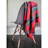 Stewart Royal Modern Tartan Rug | Pure Lambswool Blanket