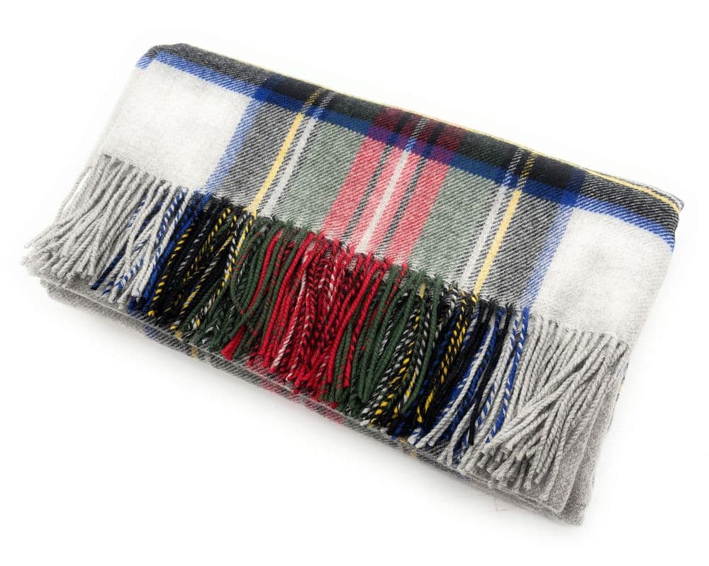 Pure Lambswool Stewart Silver Dress Tartan Cape - Made in Scotland