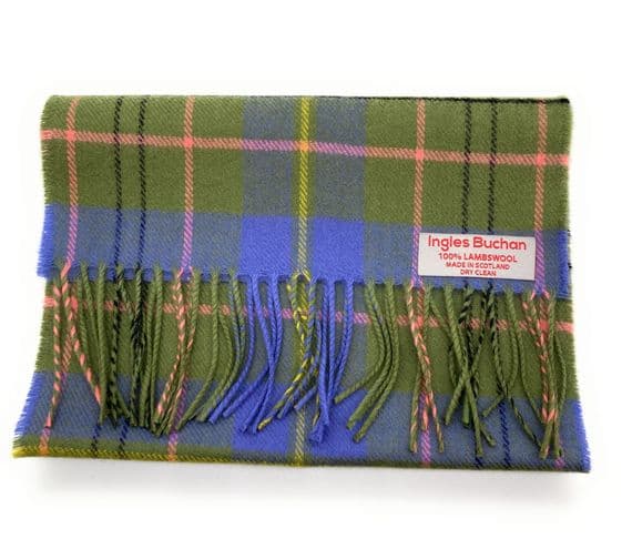 Pure Lambswool  Taylor Weathered Tartan Scarf - Made in Scotland