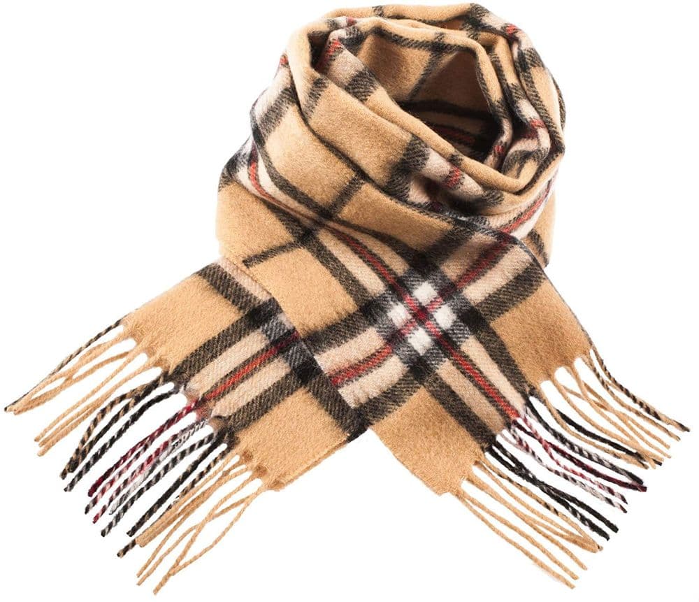 Pure Lambswool Thomson Camel Tartan Clan Scarf