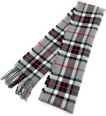Pure Lambswool Thomson Grey Tartan Scarf